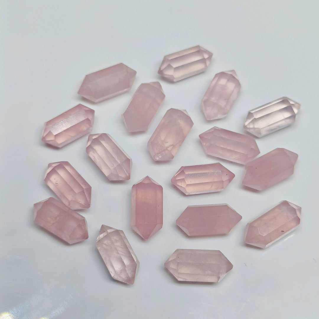 2,3,4,5,6 pcs 100% Natural Rose Quartz Faceted Pencil Shape Loose Gemstone, Rose Quartz Loose Gemstone, Gemstone For Jewellery 10X5 mm