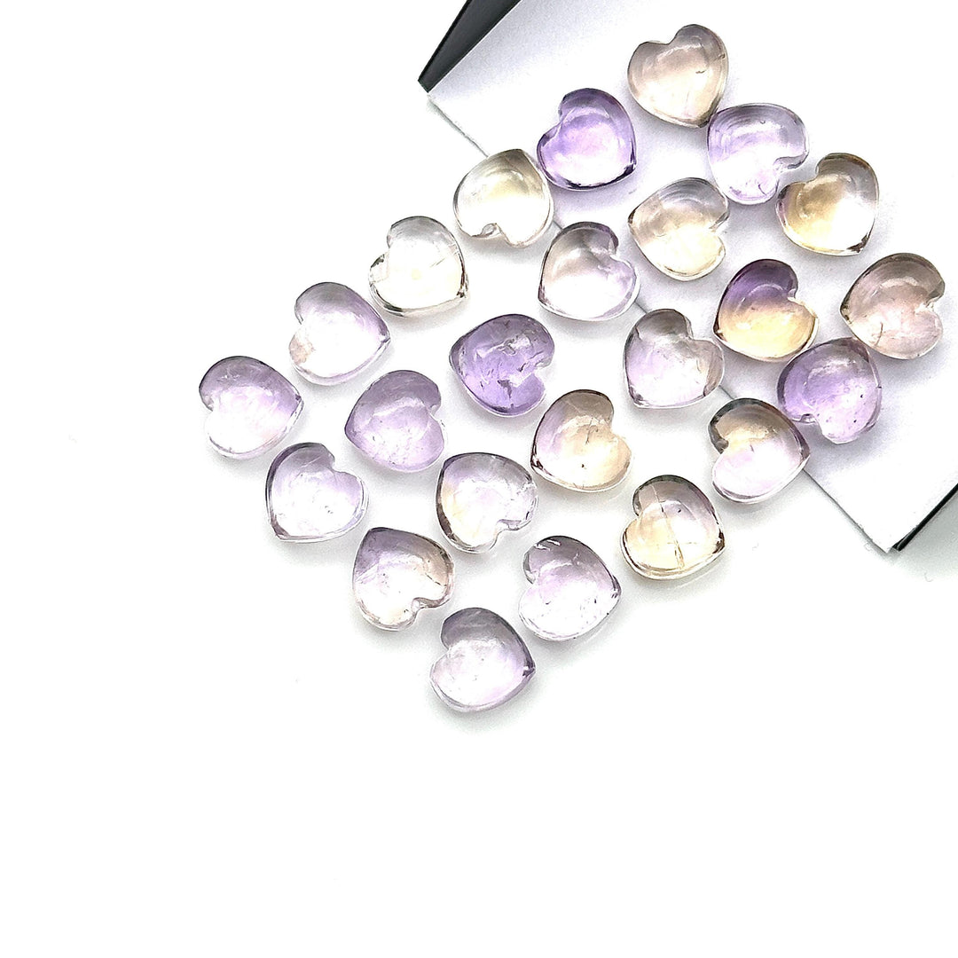 Natural Ametrine Heart Shape Briolette's, AAA Ametrine Smooth Heart Shape Beads, Hand Carved Gemstones, Jewelry Making Wholesale Beads 8 MM
