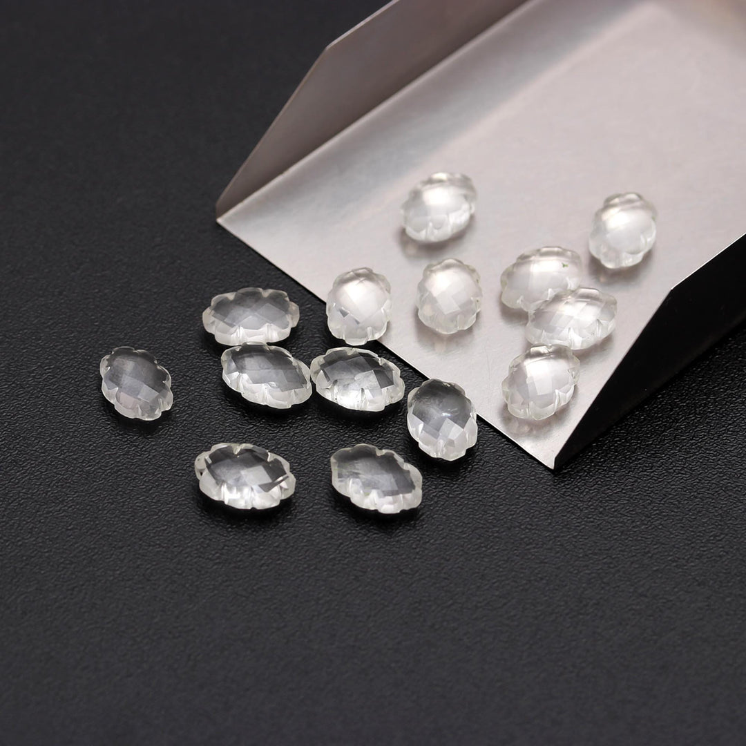 Cute Crystal Quartz Clouds Shape Beads, Faceted Clear Quarz Cloud Shape Beads, Carved Cloud Shape Charms, 12 MM, Loose Carved Briolettes