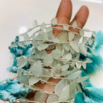 Load image into Gallery viewer, 10 pcs Natural Aquamarine Leaf Shape Carved Gemstone Beads, Leaf Shape Carved Gemstone, Gemstone Beads For Jewellery 10pcs beads strand