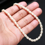 Load image into Gallery viewer, Beautiful White Pearl Necklace, Smooth Oval Pearl Beads Necklace, 6 MM Pearl Necklace, Party Wear Necklace for Her, Bridesmaid Gifts