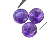 Load image into Gallery viewer, Purple Amethyst Evil Eye Shape Gemstone, Natural Amethyst Hand Carved Stones, 28 MM, Round Evil Eye Carving, Unique Amethyst Carvings