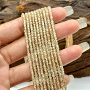 Champagne ZIRCON Box Shape Beads, 3 mm Natural Sparkle Cubic Zircon Beads, 13 Inches Zirconia Cube Dice Square Loose Beads for DIY Jewelry