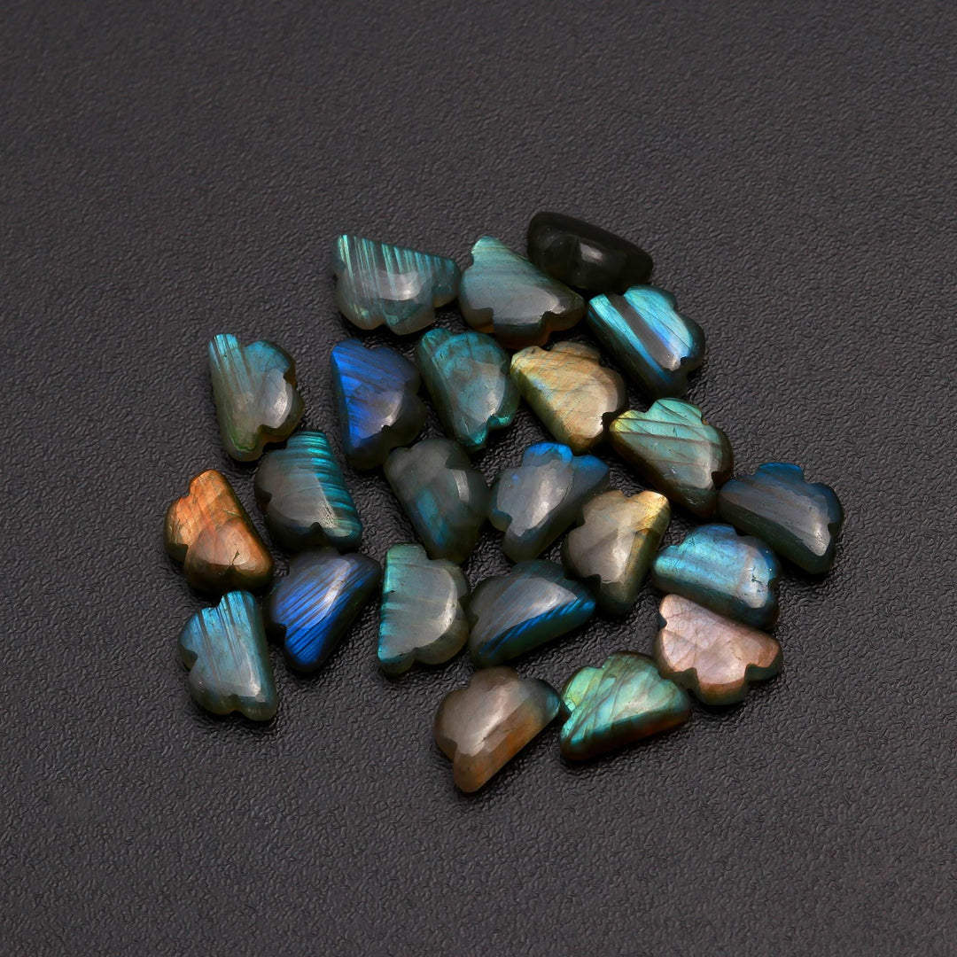 Flashy Labradorite Clouds Shape Gemstone Beads, Labradorite Smooth Cloud Briolette's, Rainy Black Rainbow Cloud for Jewelry Making, 12 MM