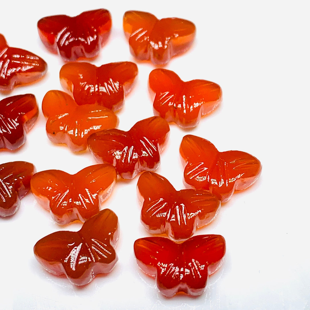 2,3,4,5,6 100% Natural Carnelian Butterfly Shape Carving ,Hand carved Butterfly shape Gemstone , carved Gemstone jewellery Making,12X7 mm