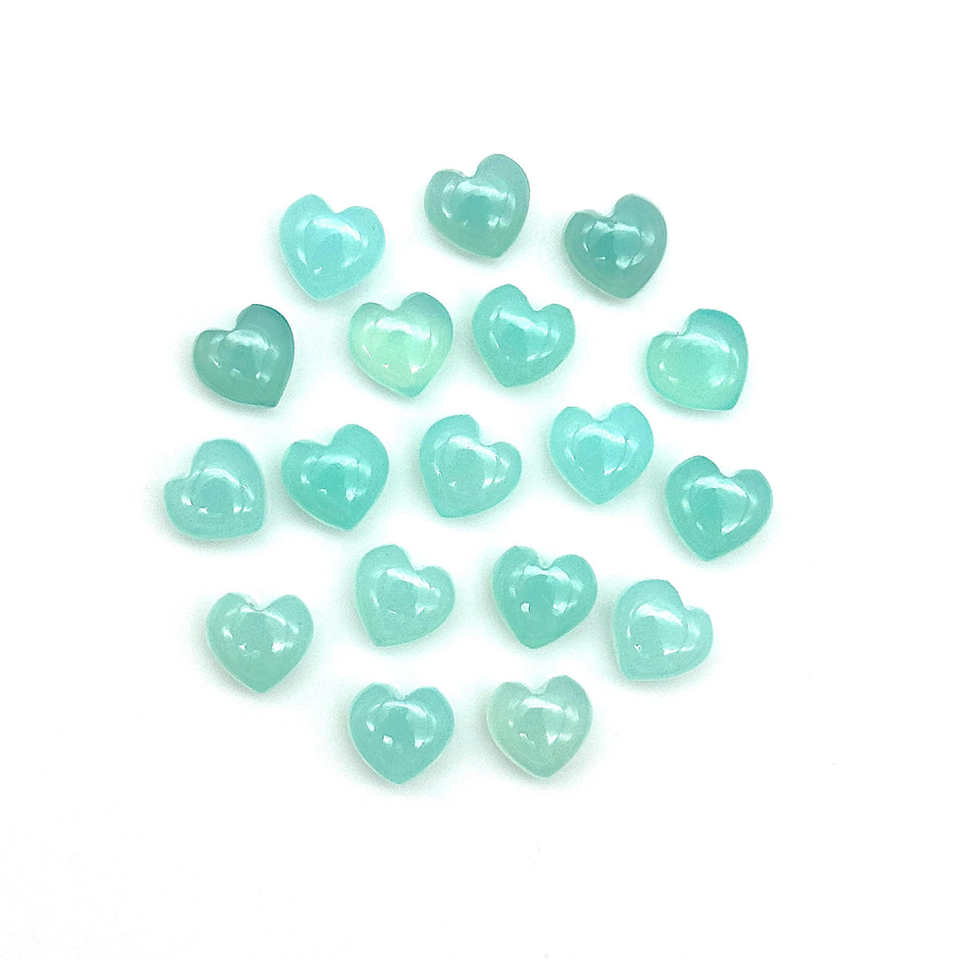 AAA Aqua Chalcedony Heart Shape Briolette's, Aqua Chalcedony Smooth Heart Shape Beads, Loose Gemstones, 8 MM Heart Charms for Jewelry