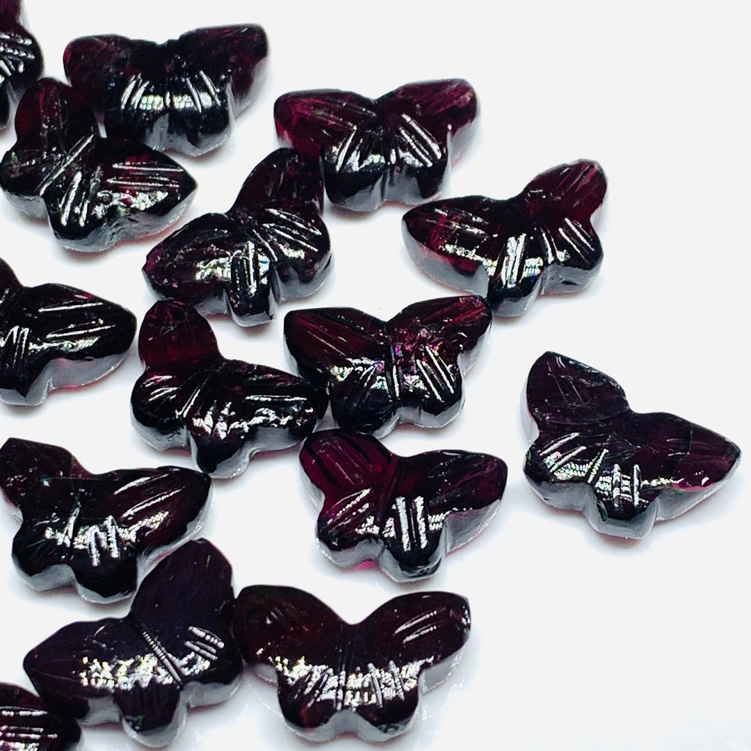 2,3,4,5,6  100% Natural Red Garnet Butterfly Shape Carving ,Hand carved Butterfly shape Gemstone,carved Gemstone For jewellery Making,12X7mm