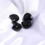 Load image into Gallery viewer, Black Onyx Cat Face Carving, Cat Shape Carved Gemstone Briolette's, Handmade Cat Head Beads, 15 MM, Black Evil Cat Protection