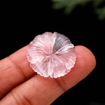 Load image into Gallery viewer, Natural Rose Quartz Hand Carved Flower Shape Stone, Flower Charms, 25 MM Reiki Healing Crystal Gifts, Floral Gemstones for Home Decor