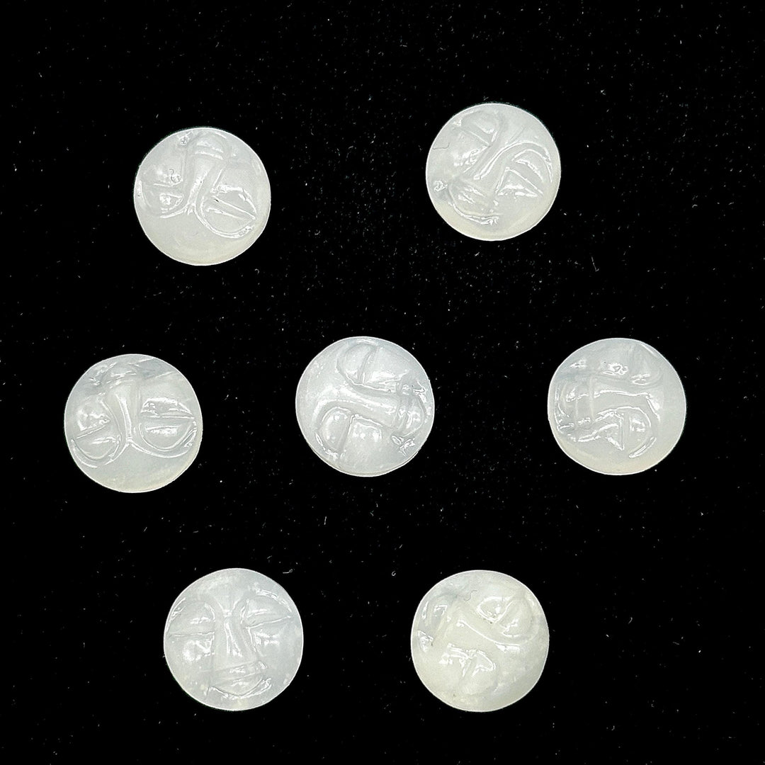 Natural White Moonstone Moon Face Carving, AAA Moonstone Face Shape Stone, 12 MM Hand Carved Moon Face For Jewelry Making, Face Charms