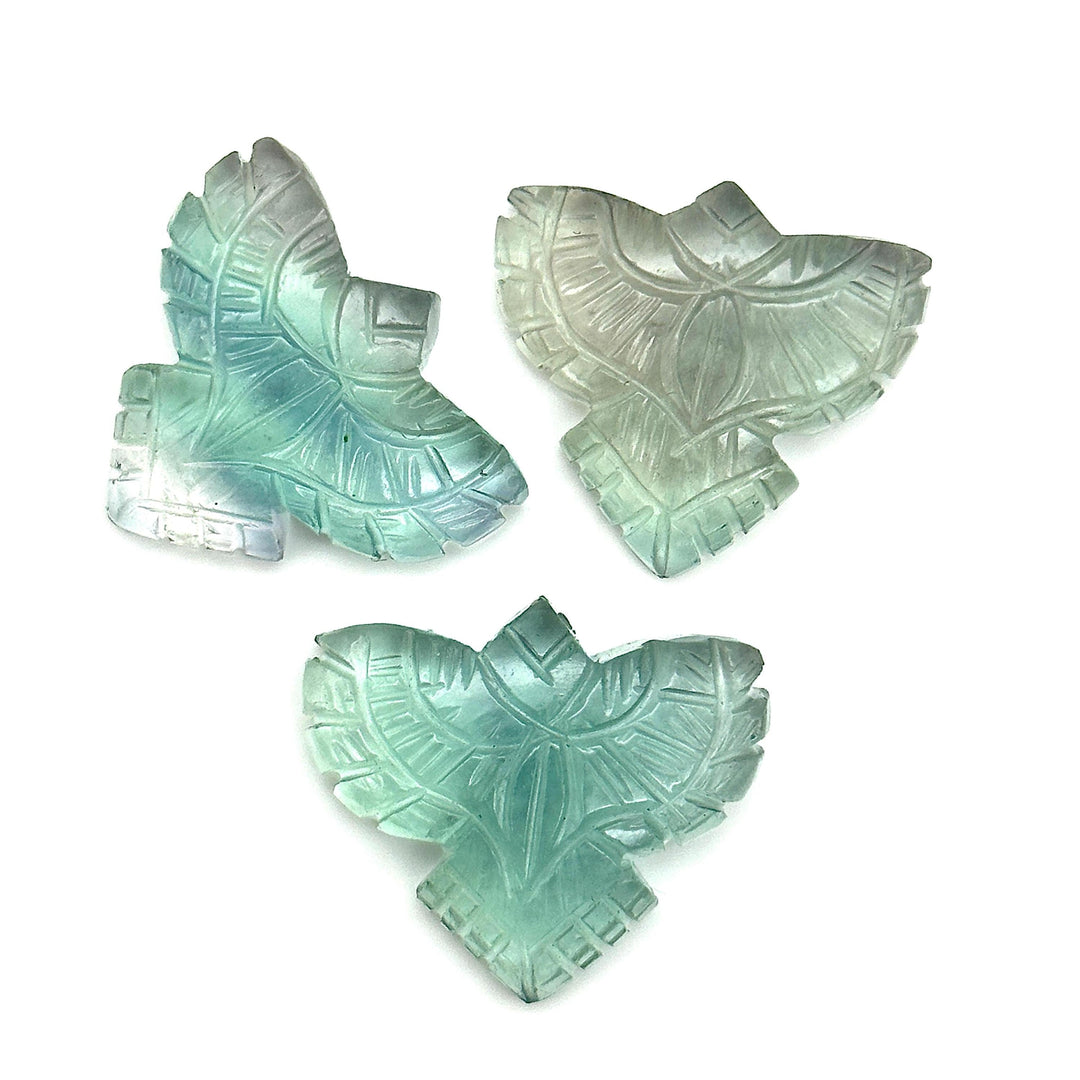 Carved Green Fluorite Eagle Shape Stone, Natural Green Fluorite Hand Carved Eagle Shape Gemstone, Jewelry Making, Bird Shape Carving, 30 MM