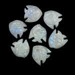 Load image into Gallery viewer, Natural Rainbow Moonstone Fish Shape Stones, AAA Moonstone Fish Hand Carved Beads, White Marine Fishes, Deep Sea Gemstone Fishes 16X17 MM