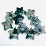 Load image into Gallery viewer, AAA Moss Agate Star Shape Briolettes, Natural Moss Agate Smooth Star Shape Beads, Green Tree Agate Star Shape Gemstone Charms, 10 MM