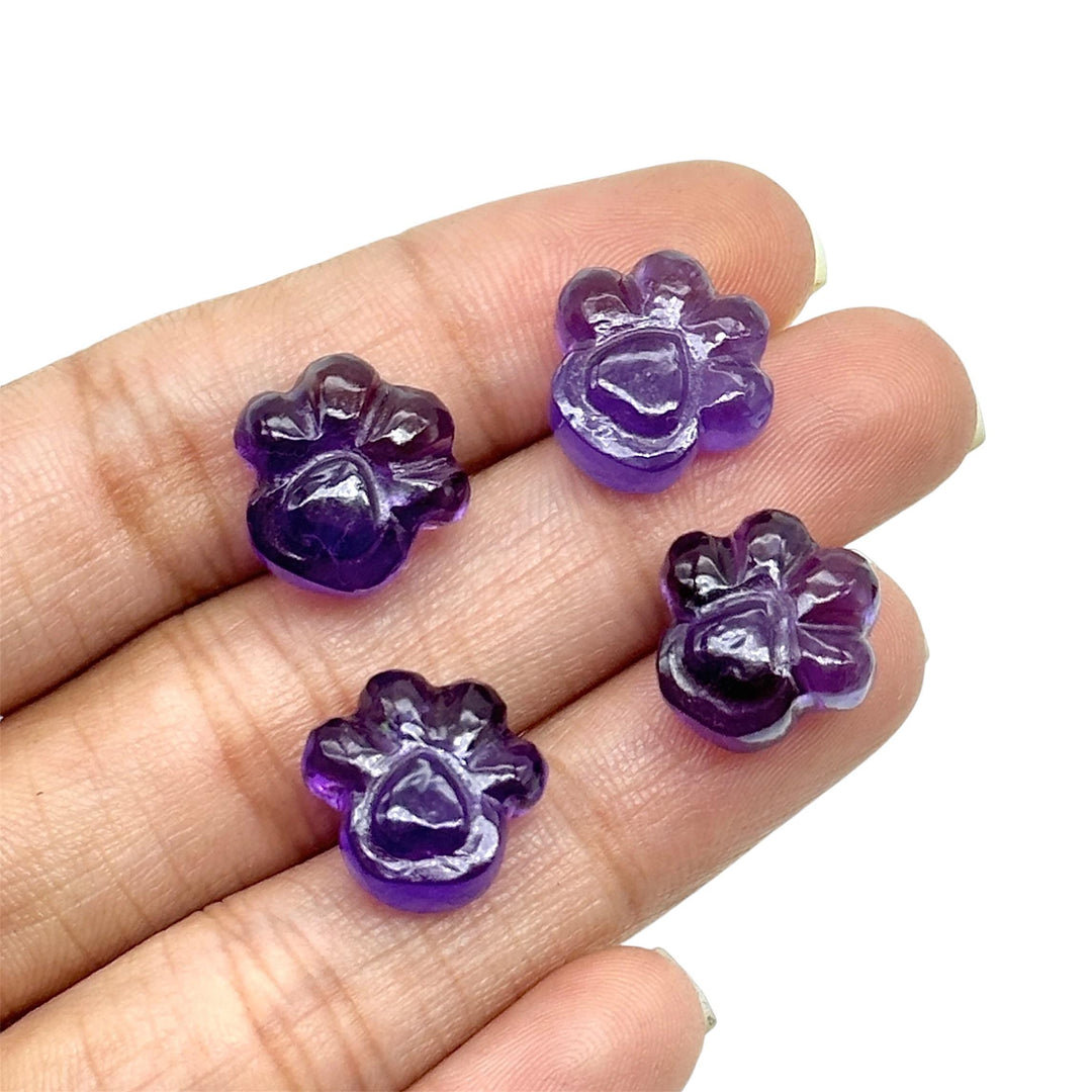 Natural Amethyst Hand Carved Dog Paw, AAA+ Quality Gemstone Paw Carving, 13 MM Paw Charm, Dog Cute Purple Paws for Jewelry, Craft Making