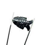 Load image into Gallery viewer, Natural Black Onyx Carved Fish Shape Gemstone, Hand Carved Fish Shape Gemstone, Jewelry Making Gemstones, 17X26 MM, Blue Fish Charm Pendant