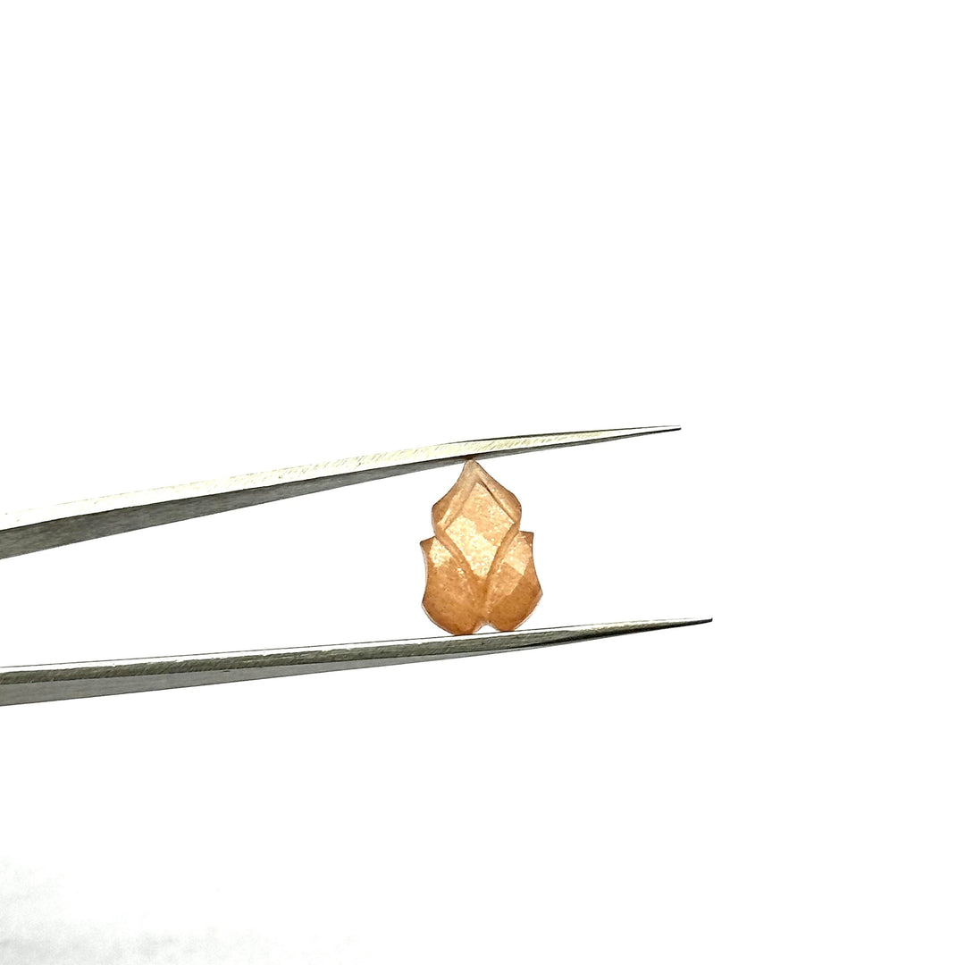 Peach Moonstone Leaf Shape Carving Beads, 9X13 MM Peach Moonstone Gemstone Briolette's, Leaves Shape Faceted Gemstone For Jewelry Making