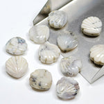 Load image into Gallery viewer, Natural Dendrite Opal Shell Shape Beads, Hand Carved Shell Briolette, Shell Shape Gemstone,Charms for Jewelry Making, 12 mm