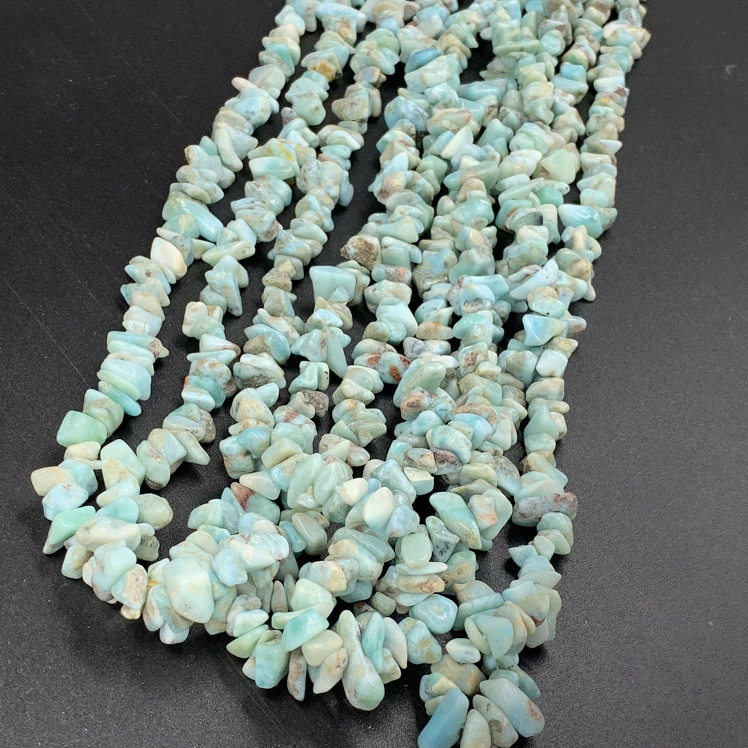100% Natural Larimar Chip Beads 17 Inch Strand, Natural Larimar Gemstone, Natural Crystal Beads Strand, 6-11 mm (Approx)