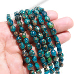 Load image into Gallery viewer, Neon Blue Mohave Turquoise Smooth Tumble Shape Beads, Wholesale Loose Gemstone Tumble Beads for Jewelry Making, 8-9 MM