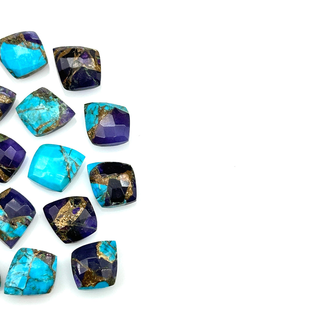 Blue Copper Turquoise Leaf Shape Beads, Mohave Turquoise Faceted Leaf Briolette's, Jewelry Making Hand Carved Beads 10X12 mm, Loose Gemstone