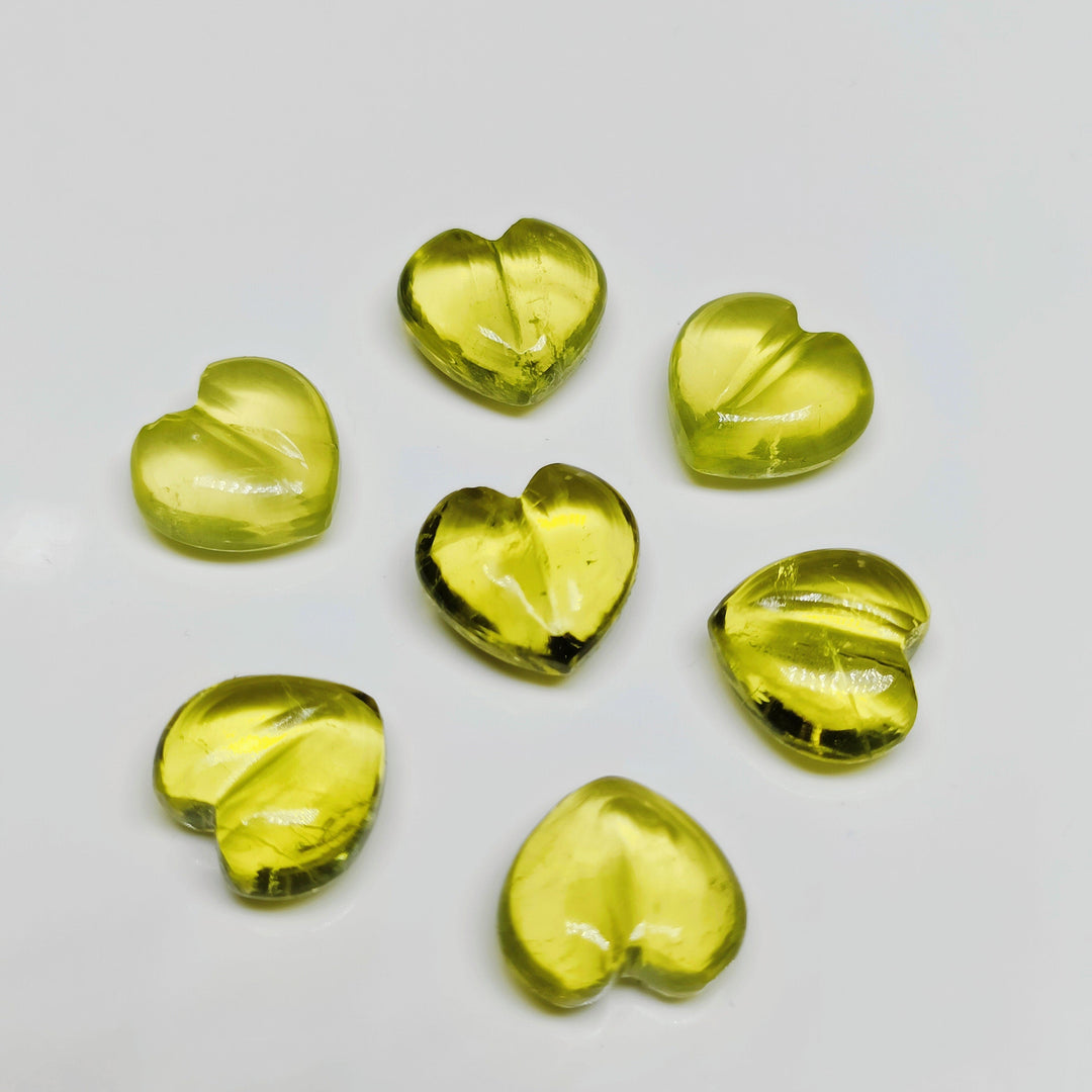 2,3,4,5,6 pcs 100% Natural Lemon Quartz  Heart Shape Gemstone, Natural Heart Shape Gemstone, Gemstone for Jewlery, 11 mm (Approx)