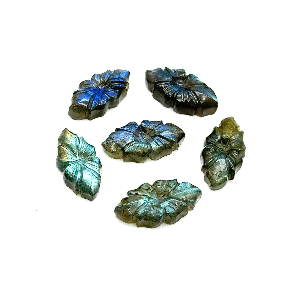 Natural Labradorite Floral Marquise Gemstone, Labradorite Hand Carved Beads, Jewelry Making Fancy Carving, Loose Gemstones 20 MM
