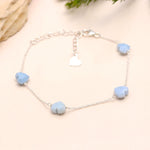 Load image into Gallery viewer, AAA Blue Opal Heart Bracelet, Natural Opal Faceted Heart Beads Bracelet, 925 Silver Bracelet, Handmade Jewelry, Girls Gifts Chain Bracelet