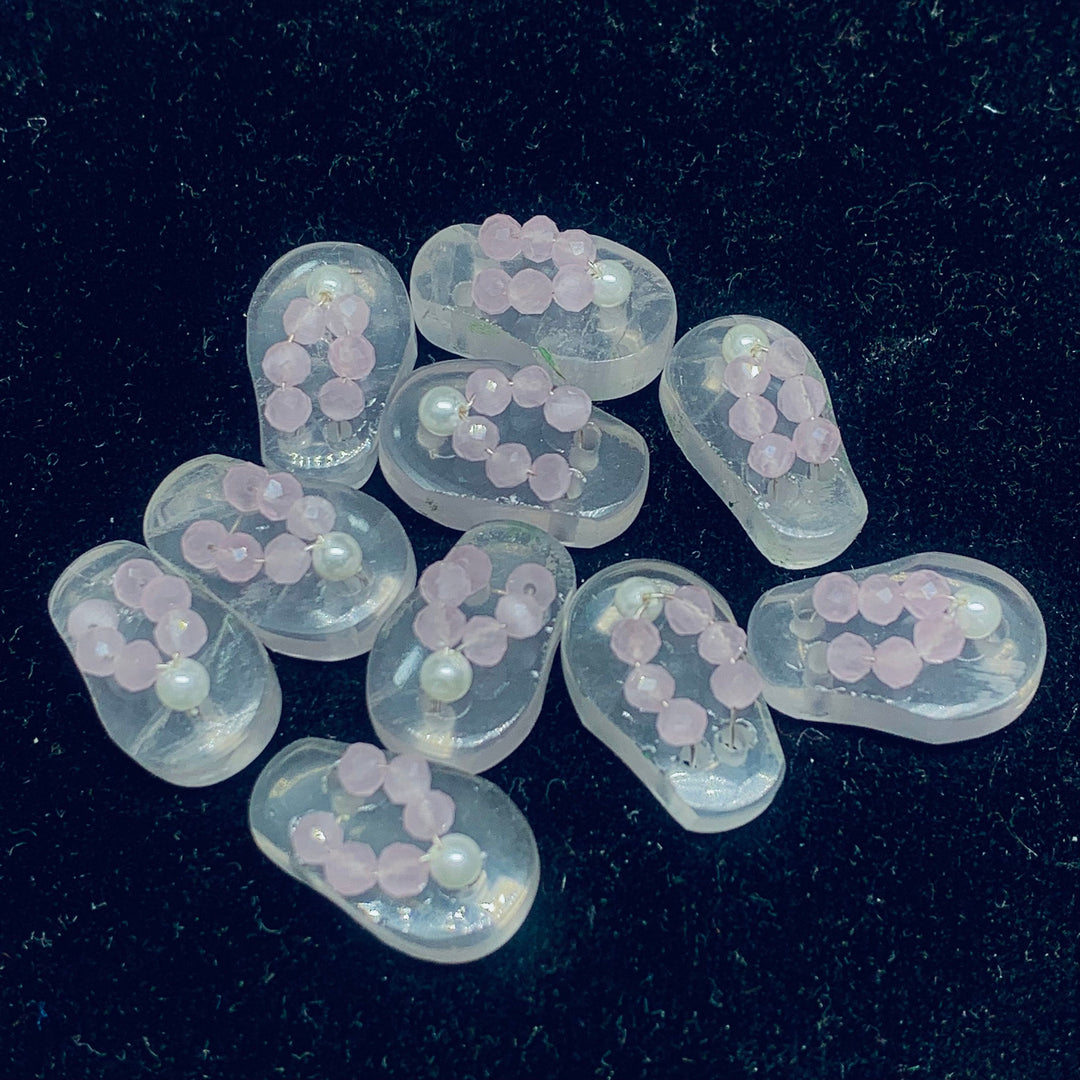 1 Pair, 100% Natural Rose Quartz Slipper Shape Gemstone, Carved Gemstone, Loose Gemstone, Slipper Shape Gemstone, Carved Slippers, 18X11 mm