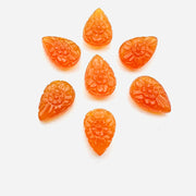 1,2,3,4,5,6 pcs 100% Natural  carnelian Pear Shape Carved Gemstone, Pear Shape Carving, Carved Gemstone For Jewellery 18X12.5 mm