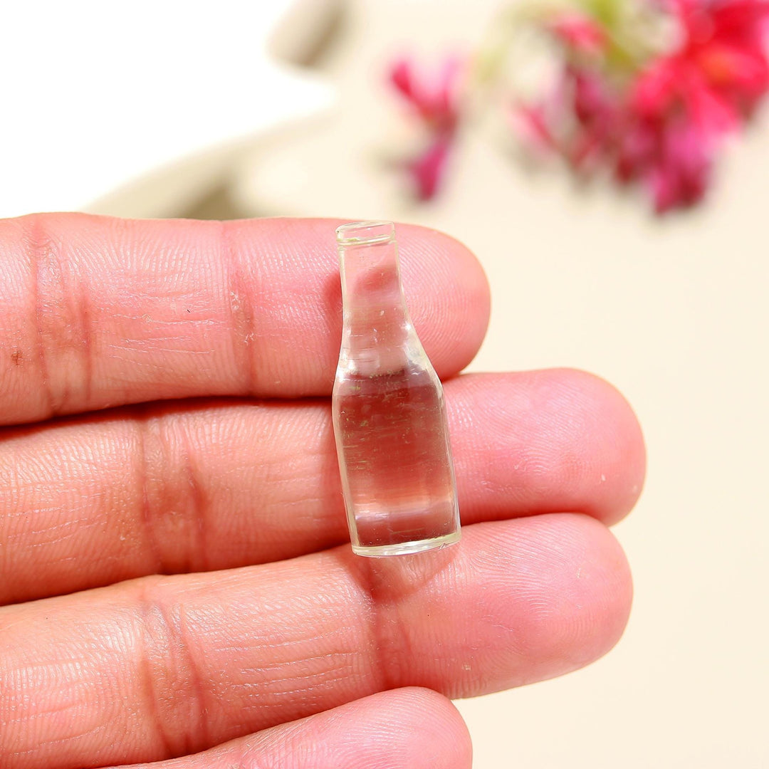 Clear Crystal Quartz Bottle Shape Gemstone, Gift for Healing and Wellness, Artisan Bottle, Crystal Quartz Decor Items, 30 MM Handmade Bottle