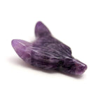 Load image into Gallery viewer, Natural Amethyst Fox Head, Reiki Healing Crystal Gifts, Jewelry Making Gemstones Side Drill from Ear, Head Carved Beads, February Birthstone