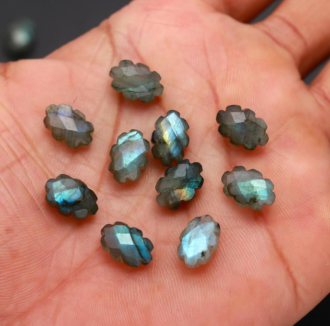 Natural Labradorite Clouds Shape Beads, Faceted Flashy Labradorite Cloud Shape Beads, Carved Cloud Shape Charms, 12 MM, Loose Briolettes