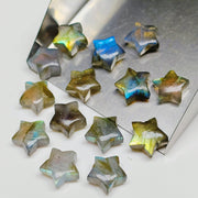 AAA Natural Labradorite Star Shape Briolettes, Flashy Labradorite Hand Carved Smooth Star Beads, Star Charm for Jewelry Making, 10 MM