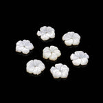 Load image into Gallery viewer, Cute Tiny Pearl Flower for Jewelry Making, Mother of Pearl Flower Shape Carving, Pearl Flowers, Natural Gemstones 8 MM Center Hole Bead 1pc