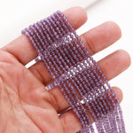 Load image into Gallery viewer, Purple Amethyst Round Beads, Natural Amethyst Micro Faceted Round Beads, Jewelry Making Loose Gemstone Beads 2-2.5 MM