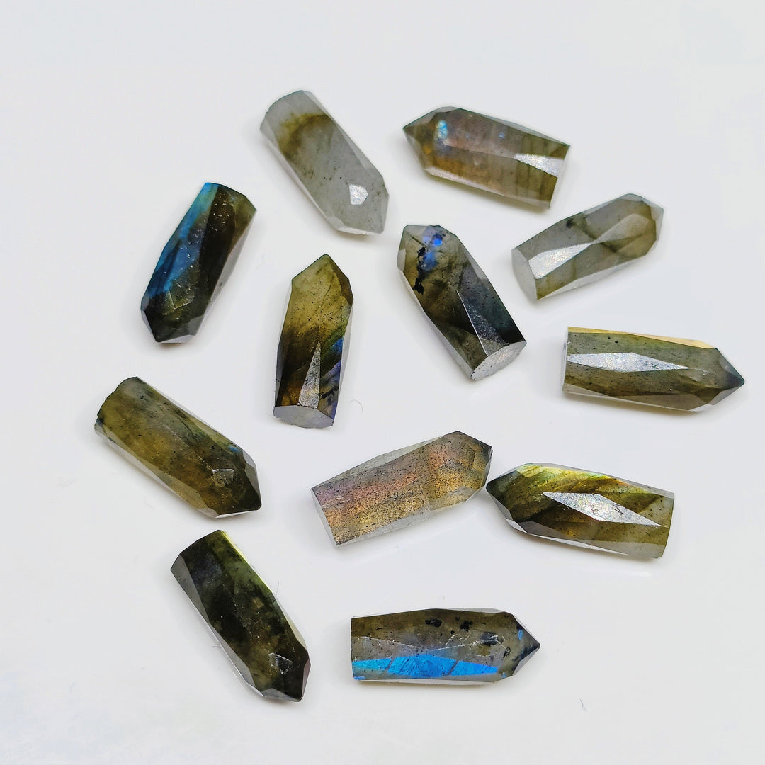 2,3,4,5 Natural Labradorite Faceted Pencil Shape Loose Gemstone, Labradorite Loose Gemstone, Gemstone For Jewellery 13.5X5.5 mm