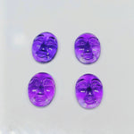 Load image into Gallery viewer, 1,2,3,4,5 Pcs Natural Amethyst oval face Shape Carving, Hand carved face shape Gemstone, amethyst carved Gemstone jewelry Making,18X14 mm