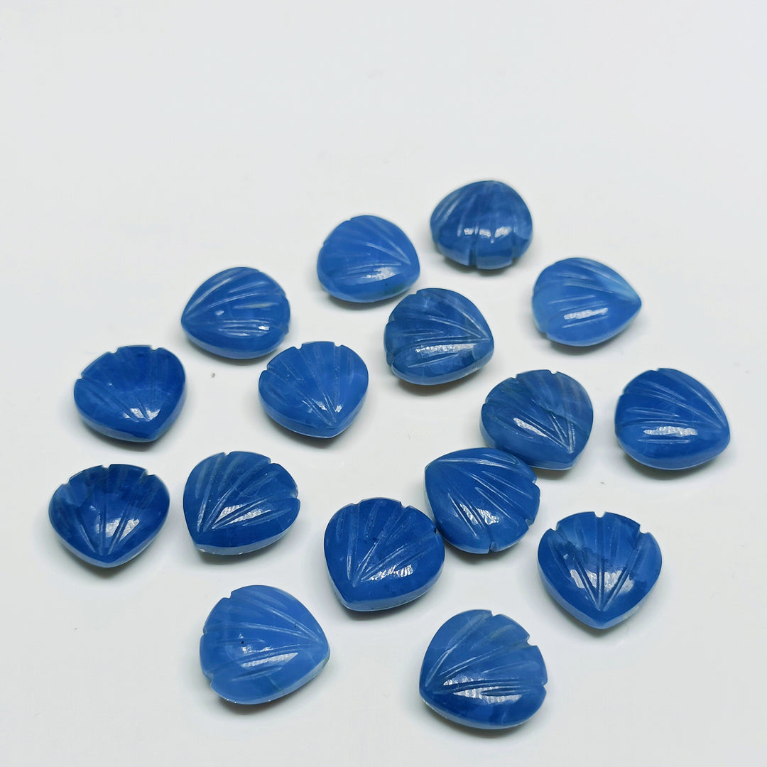 Natural Blue Opal Seashell Shape Beads, 12 MM Hand Carved Shell Shape Briolette's, Blue Opal Gemstone Shell Charms