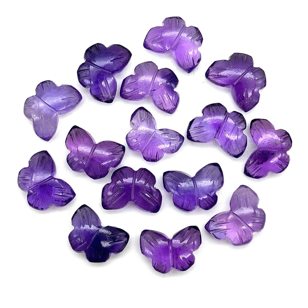 Amazing Amethyst Hand Carved Butterfly , Natural Amethyst Faceted Butterfly Briolettes, Purple Amethyst Loose Gemstone Charm Beads 13MM