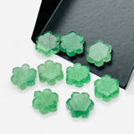 Load image into Gallery viewer, Beautiful Green Strawberry Flower Shape Beads, Hand Carved Flower Shape Gemstone, 11 MM Hexagon Shape Charm Beads For Jewelry, Cut Stones