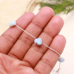Load image into Gallery viewer, AAA Blue Opal Heart Bracelet, Natural Opal Faceted Heart Beads Bracelet, 925 Silver Bracelet, Handmade Jewelry, Girls Gifts Chain Bracelet