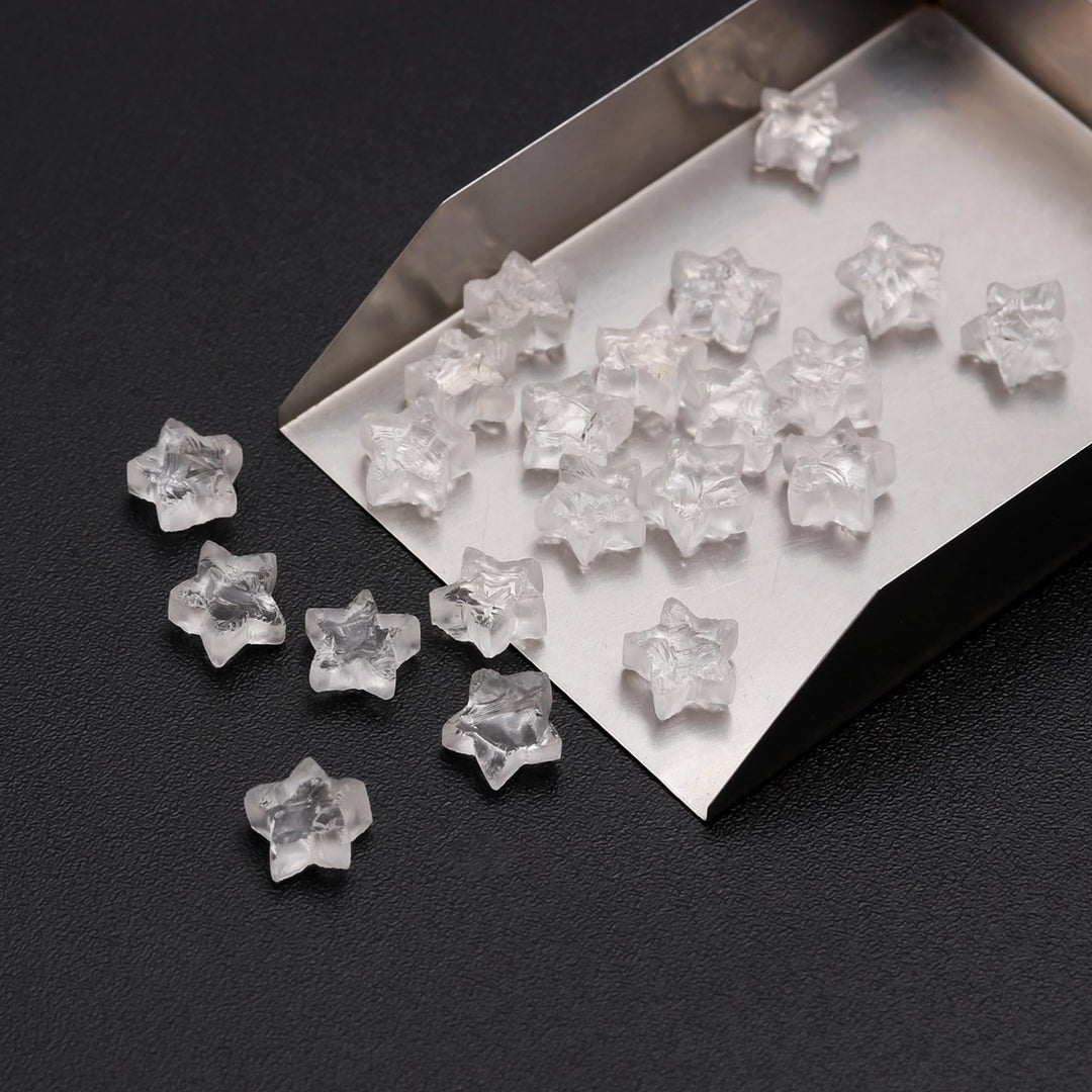 New!! Natural Crystal Quartz Rough Star Shape Beads, Clear Crystal Quartz Star Shape Gemstone For Jewlery, Loose Star Beads 10 MM, Raw Stars