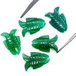 Load image into Gallery viewer, Natural Green Onyx Carved Fish Shape Gemstone, Hand Carved Fish Shape Gemstone, Jewelry Making Gemstones, 17X26 MM, Blue Fish Charm Pendant
