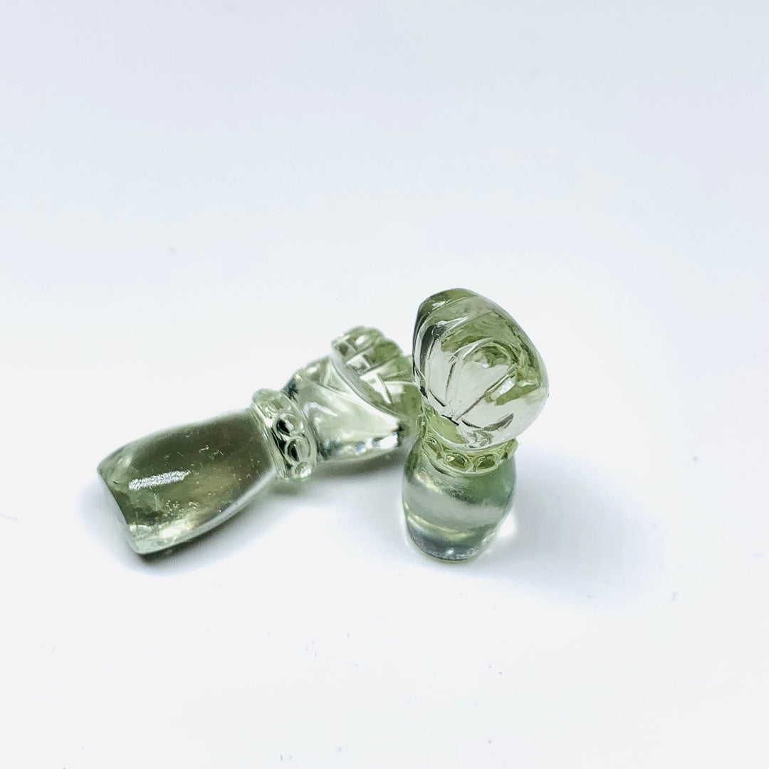 1,2,3,4,5 Pcs Natural Green Amethyst Hand Carved Hand Shape, Carved Hand Shape Gemstone For Jewellery, Hand Shape Gemstone, 31X10 mm