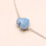 Load image into Gallery viewer, AAA Blue Opal Heart Bracelet, Natural Opal Faceted Heart Beads Bracelet, 925 Silver Bracelet, Handmade Jewelry, Girls Gifts Chain Bracelet
