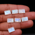 Load image into Gallery viewer, AAA+ Rainbow Moonstone Rectangle Shape Gemstone, Moonstone Faceted Baguette Stone, Fancy Cut Gemstone Beads, Jewelry Making, 10X12 MM