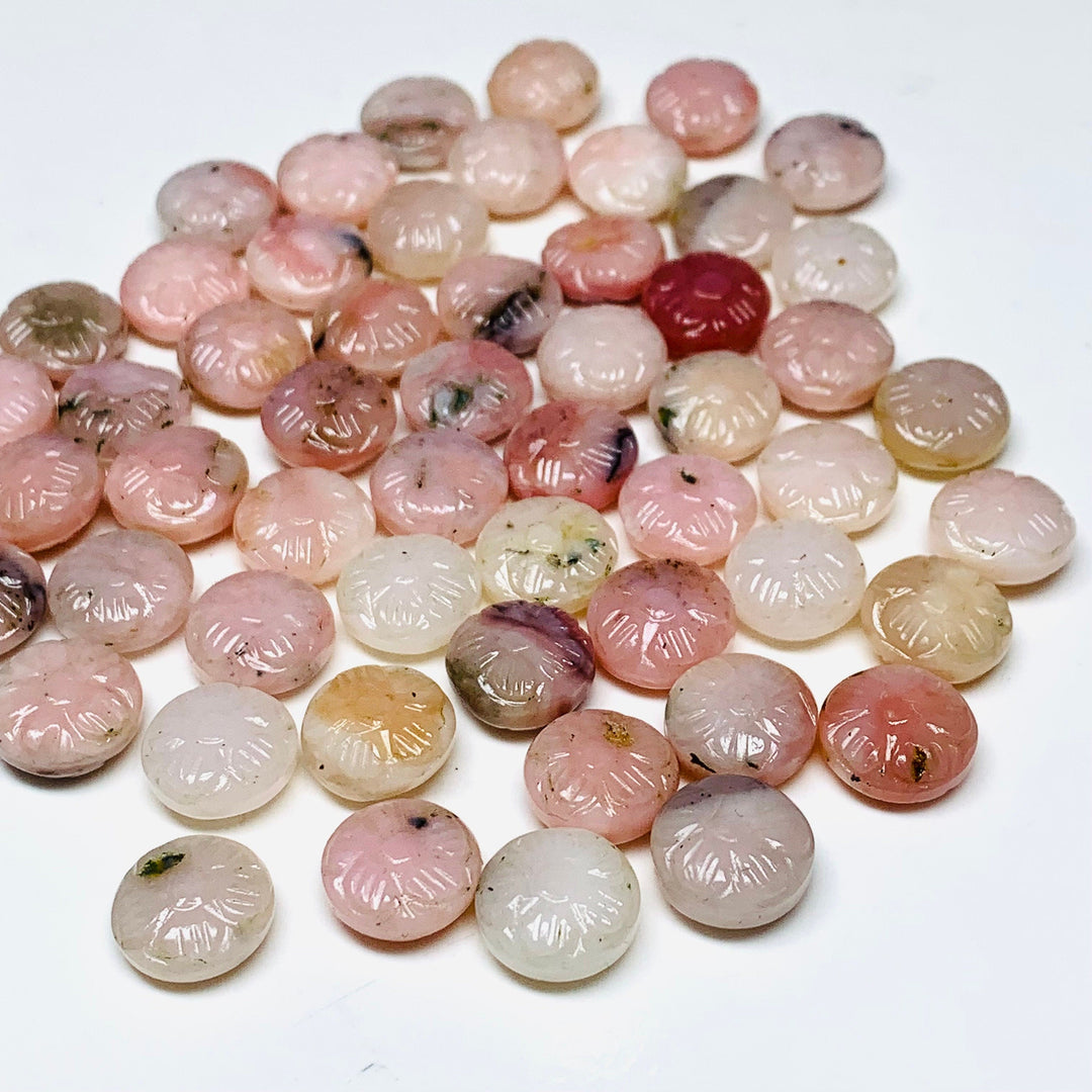 2,3,4,5 pcs 100% Natural Pink Opal Fancy Shape Carved Gemstone, Loose Gemstone, Fancy Shape Gemstone For Jewellery, Carved Gemstone 11 mm