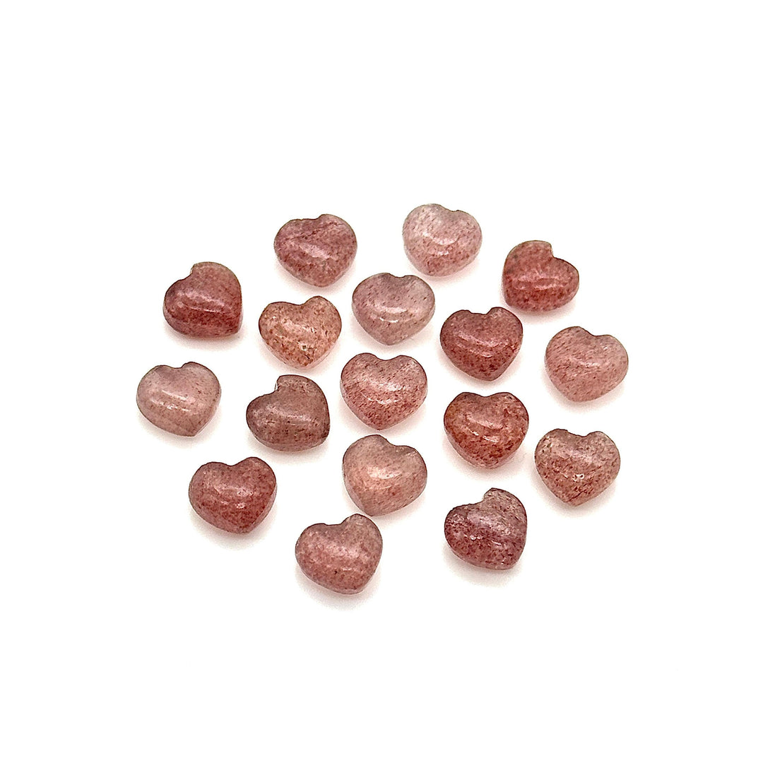 Smooth Pink Strawberry Quartz Heart Shape Beads, AAA Pink Quartz Heart Shape Briolette's, Hand Carved Gemstones, Jewelry Making Beads 8 MM