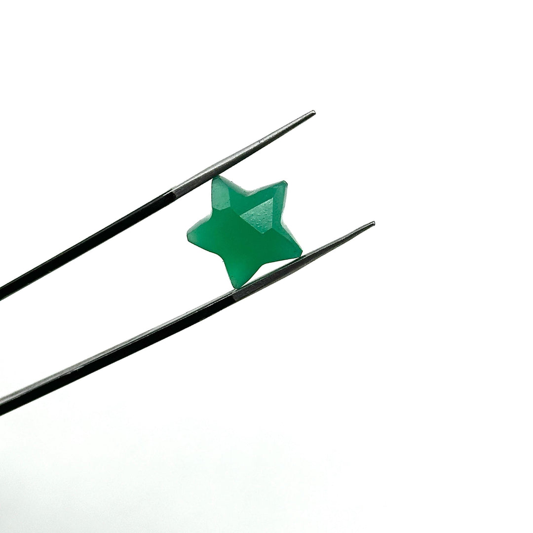 Natural Green Onyx Star Shape Briolettes, Carved Star Shape Beads, Green Onyx Faceted Star Charms, Wholesale Loose Beads for Jewelry, 12 MM