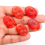 Load image into Gallery viewer, AAA Carnelian Evil Eye Shape Gemstone, Orange Carnelian Hand Carved Stone Beads for Jewelry Making, 25 MM Loose Carved Evil Stone